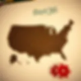 A detailed map of the USA showcasing Bet365's operational states.