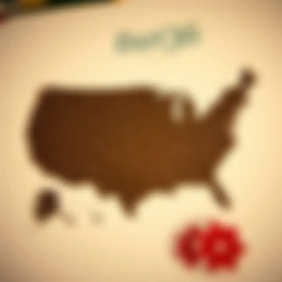 A detailed map of the USA showcasing Bet365's operational states.