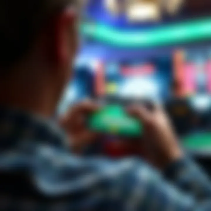 Immersive User Experience with Bovada A user enjoying the Bovada mobile app on a smartphone