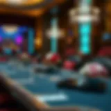 Elegant casino-themed table setting with decorations