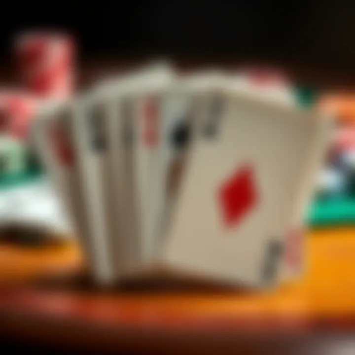 Blackjack Playing Cards A collection of playing cards displaying various blackjack hands
