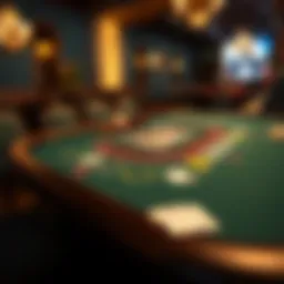 A well-organized blackjack table showcasing the layout and betting spots