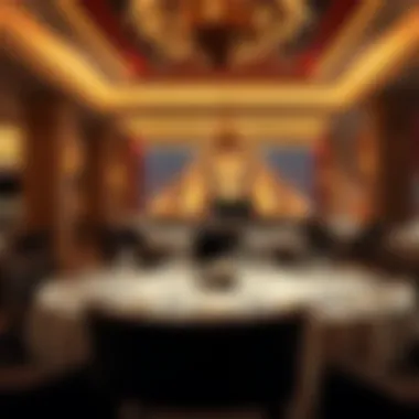Elegant dining setting reflecting Luxor's themes