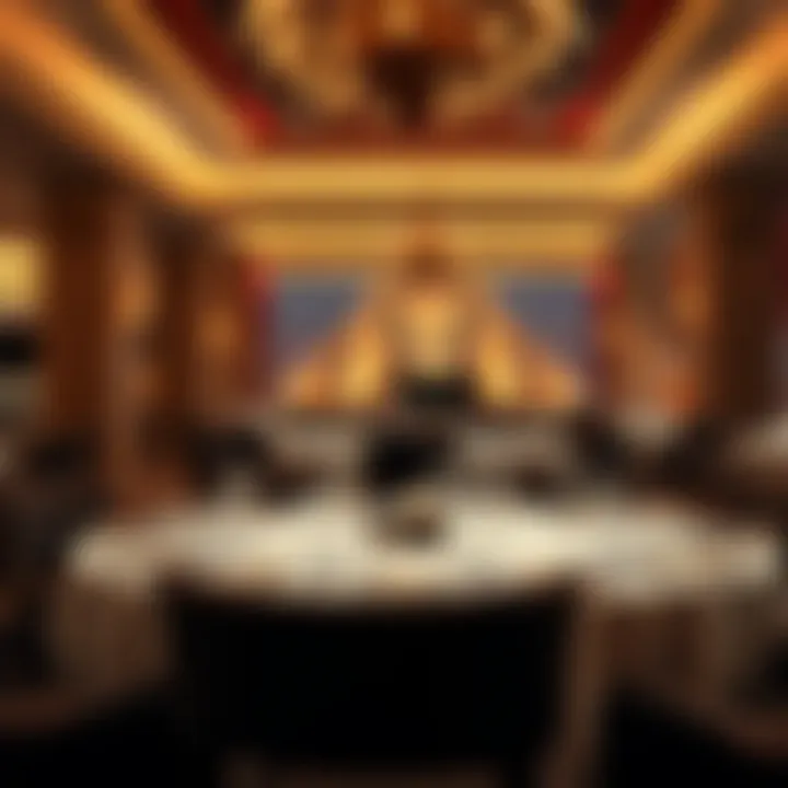 Elegant dining setting reflecting Luxor's themes