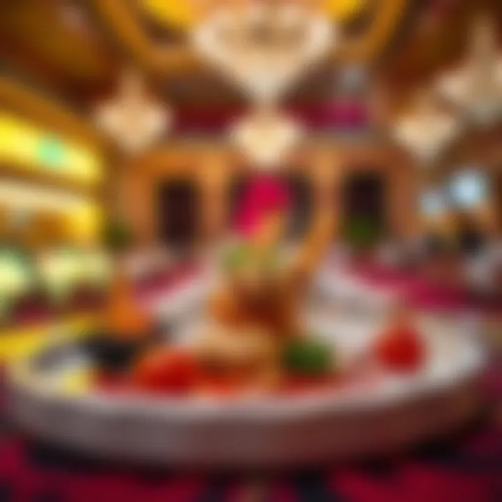 Artful presentation of gourmet dish at Luxor