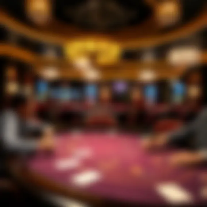Sophisticated Poker Experience High-stakes poker table set in an exclusive casino, radiating sophistication.