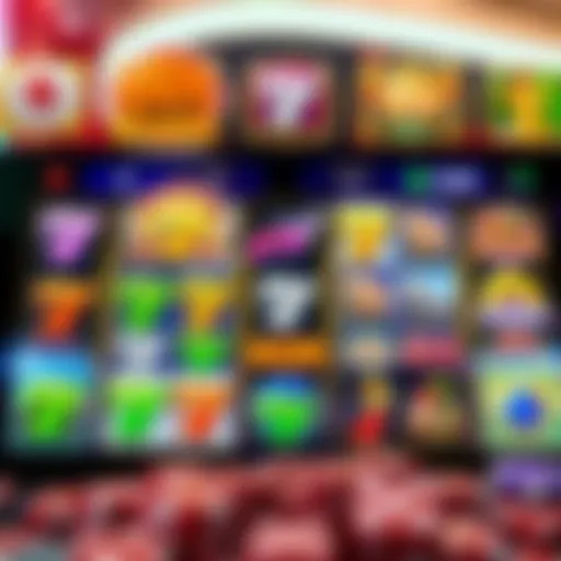 A vibrant mobile casino game interface showcasing a variety of slots