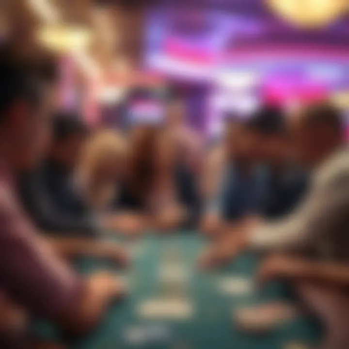 Camaraderie in Gaming An engaging group of players immersed in a double casino game, displaying camaraderie