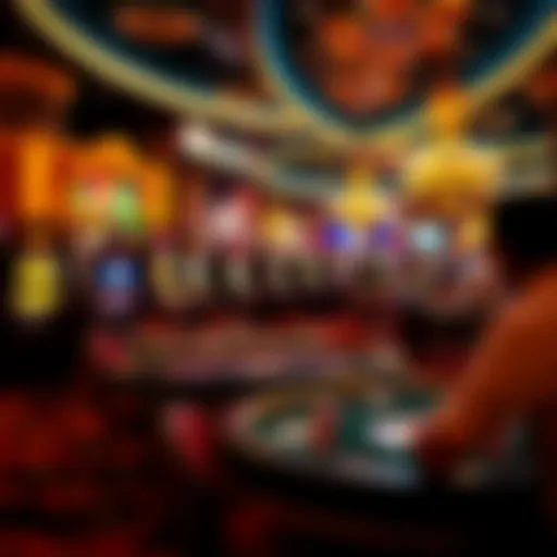 Dynamic Casino Atmosphere A vibrant casino scene showcasing various double casino games in action