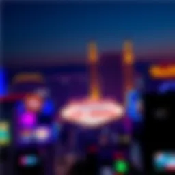 A bustling Las Vegas skyline showcasing gambling establishments