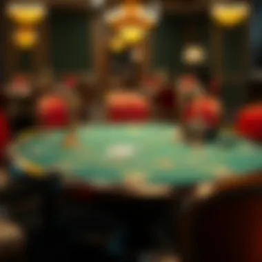 Faro Table Features Close-up of a Faro table setup showcasing unique features