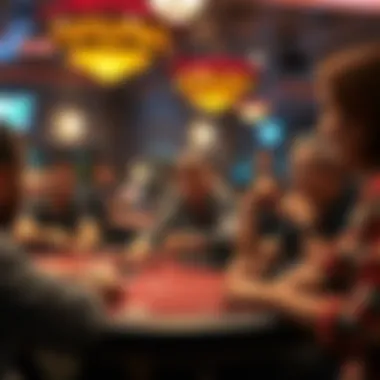 A diverse group of individuals engaged in a lively poker game