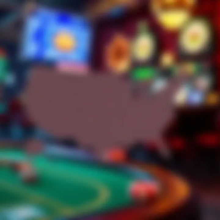 Map of the United States highlighting states with legalized gambling