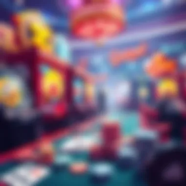 A vibrant illustration of diverse gaming genres, including puzzles and strategy games