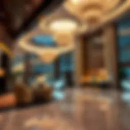 Luxurious hotel lobby in Las Vegas