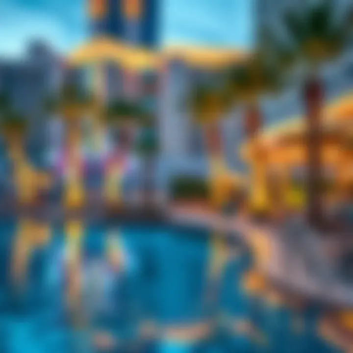 Relaxing pool area at a hotel