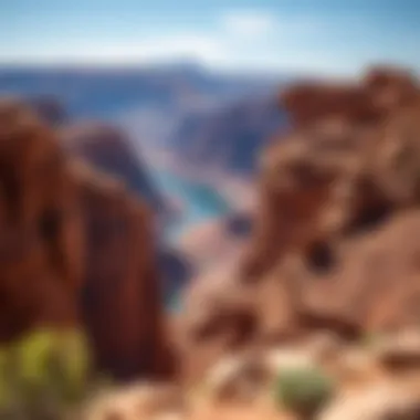 Desert Landscape of Lake Mead The towering cliffs and rugged terrain surrounding Lake Mead, showcasing the desert landscape