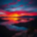 A breathtaking sunset over Lake Mead reflecting vibrant colors on the water surface