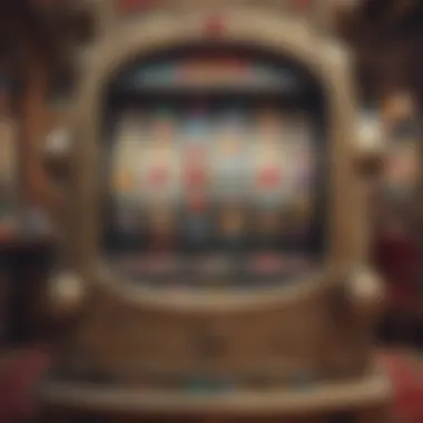 An ornate, vintage slot machine surrounded by lucky symbols.