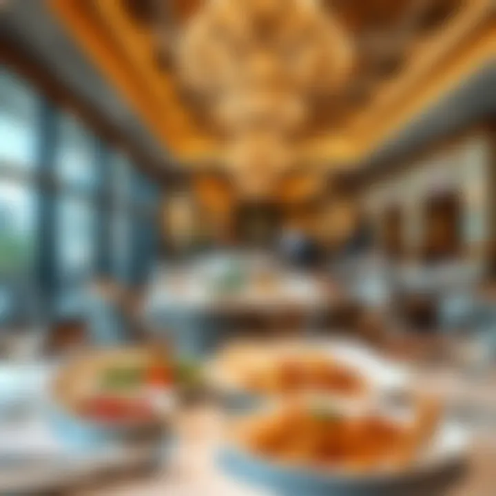 Elegant dining area presenting a diverse culinary selection