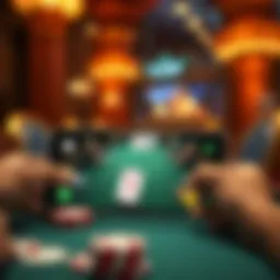 A captivating scene of a poker game setup on an Android device.