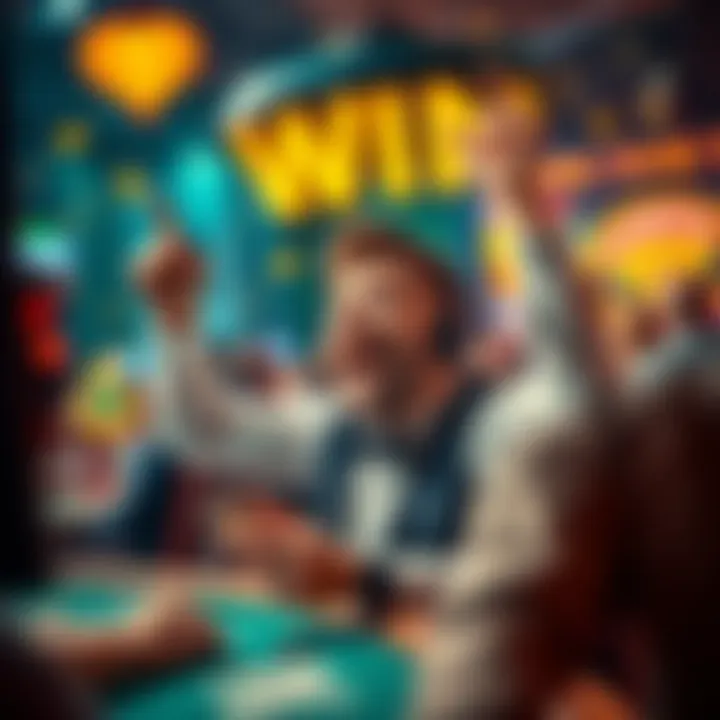 Winning Moment in Online Gaming Illustration of a player celebrating a cash prize win