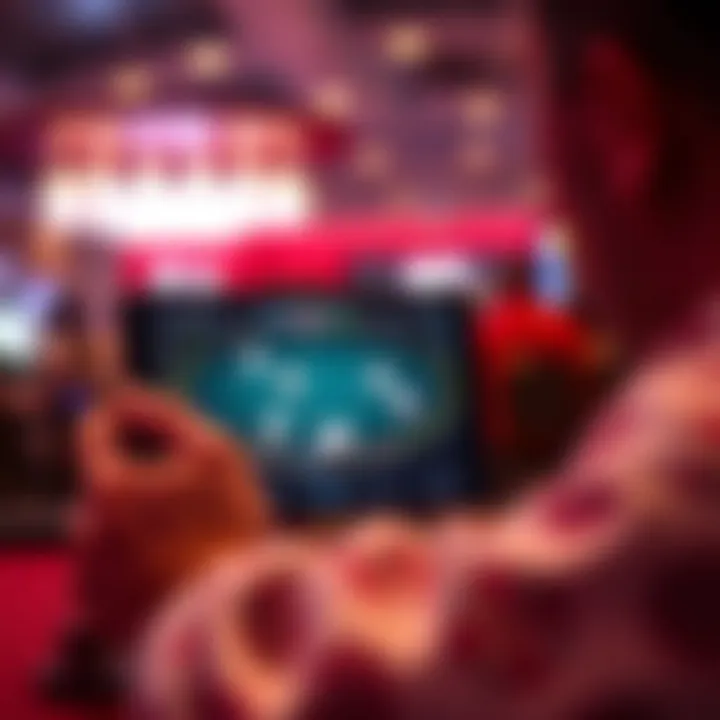 Engaging with Poker Stars Interface Player engaging with Poker Stars interface on a device