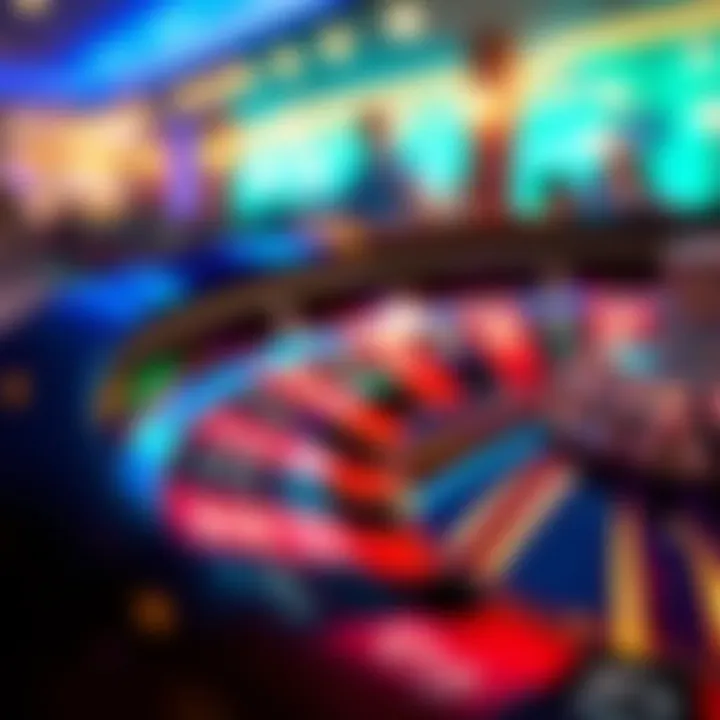 Roulette Excitement A close-up of colorful roulette wheel in action, reflecting the excitement of the game.
