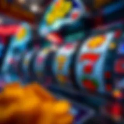Vibrant slot machine display showcasing various symbols