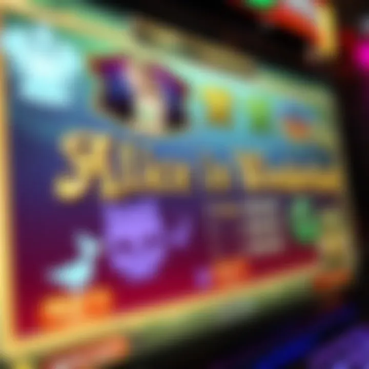 Detailed Gameplay Screen of Alice in Wonderland Slot Close-up of the gameplay screen displaying symbols and payout information.