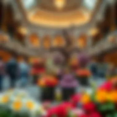 Seasonal Floral Display in the Atrium A vibrant seasonal display featuring colorful floral arrangements in the Bellagio Atrium
