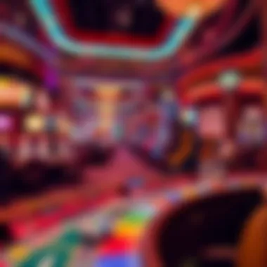 A festive atmosphere in a bustling casino