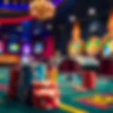 Vibrant Casino Experience Colorful casino chips stacked on a table