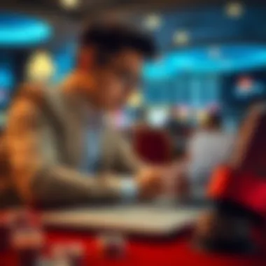 A player reviewing terms of a gambling offer on a laptop