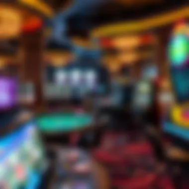 Diverse gaming tables and slot machines