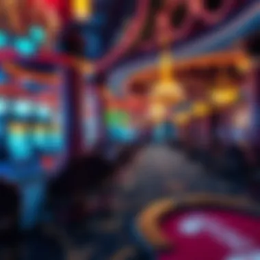 Luxurious casino interior with vibrant lighting