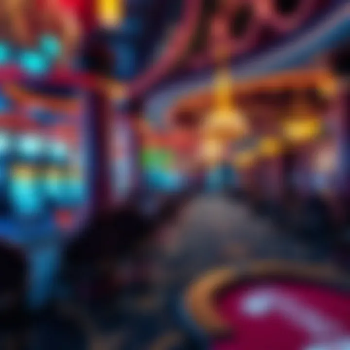Luxurious casino interior with vibrant lighting