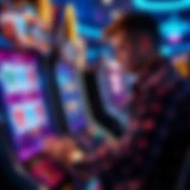 Engaging Gameplay on the Blue Diamond Slot A player interacting with the blue diamond slot machine, highlighting the immersive gaming experience.