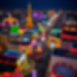 Aerial view of San Jose casino district showcasing vibrant lights and activity