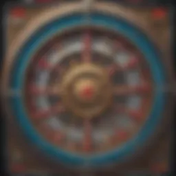 Close-up of a power wheel slot machine showcasing its intricate design