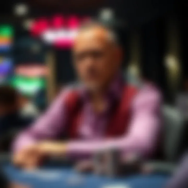 Poker Champion at Tournament Portrait of a renowned poker champion during a tournament
