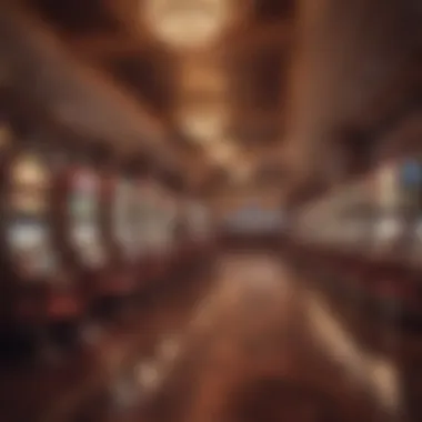 Vintage gaming floor layout with classic slot machines