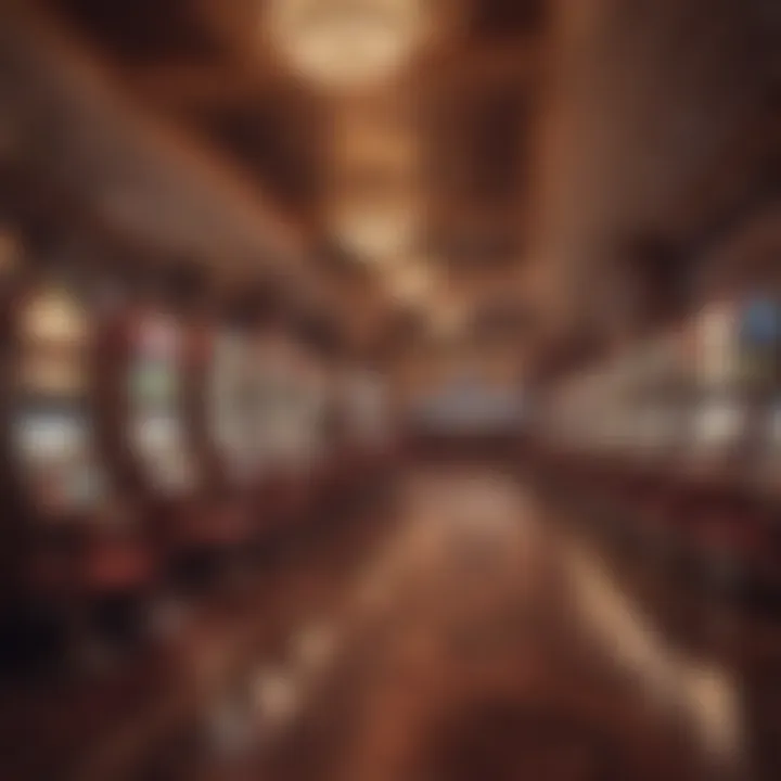 Vintage gaming floor layout with classic slot machines
