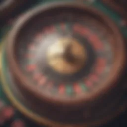 A vibrant wheel game setup with colorful sections