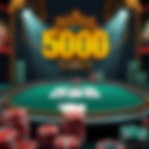 Illustration of a captivating online 5000 card game interface