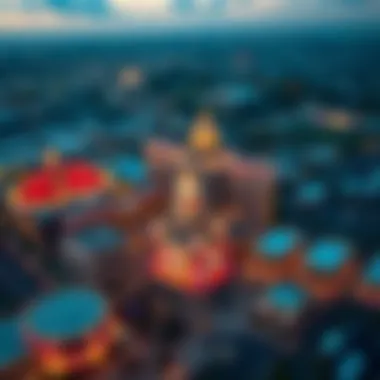 Aerial view of a prominent casino complex in Oklahoma showcasing its architectural design.