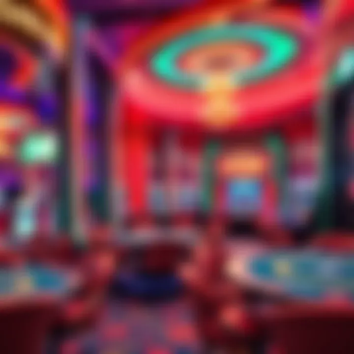 A vibrant interior view of an entertainment space designed for leisure