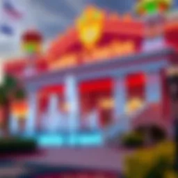 Exterior view of Lake Charles Casino showcasing the vibrant architecture.