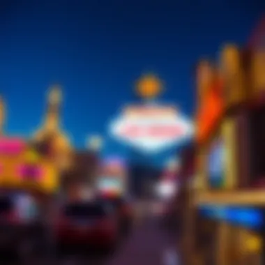 Neon Brilliance: The Nightly Glow of Las Vegas Vibrant neon sign illuminating the Las Vegas Strip at night
