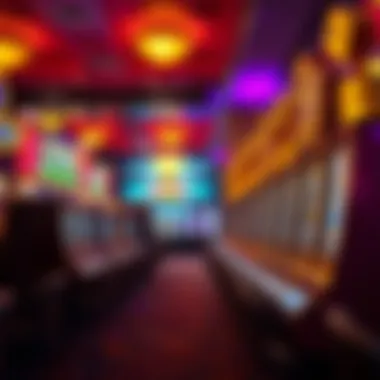 The Atmosphere of a Casino Featuring Gold Slots A bustling casino floor with a focus on gold slot machines